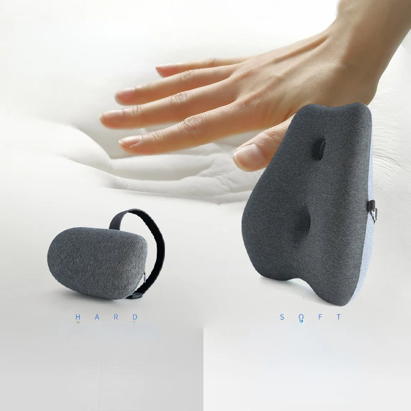 Adjustable Memory Foam Office Seat Back Pillow - Support Cushion for Lumbar & Comfort