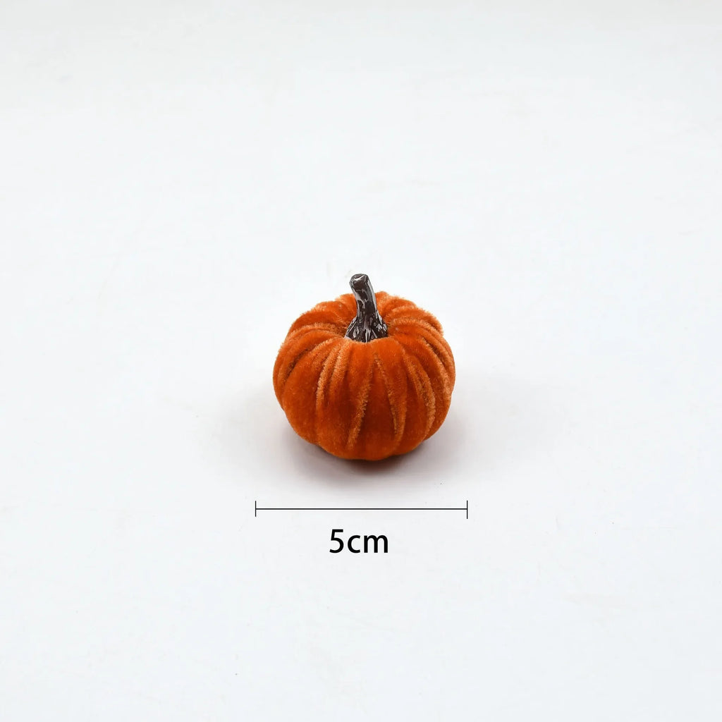 10pcs Velvet Artificial Pumpkin Fall Decor Set for Autumn Halloween Thanksgiving