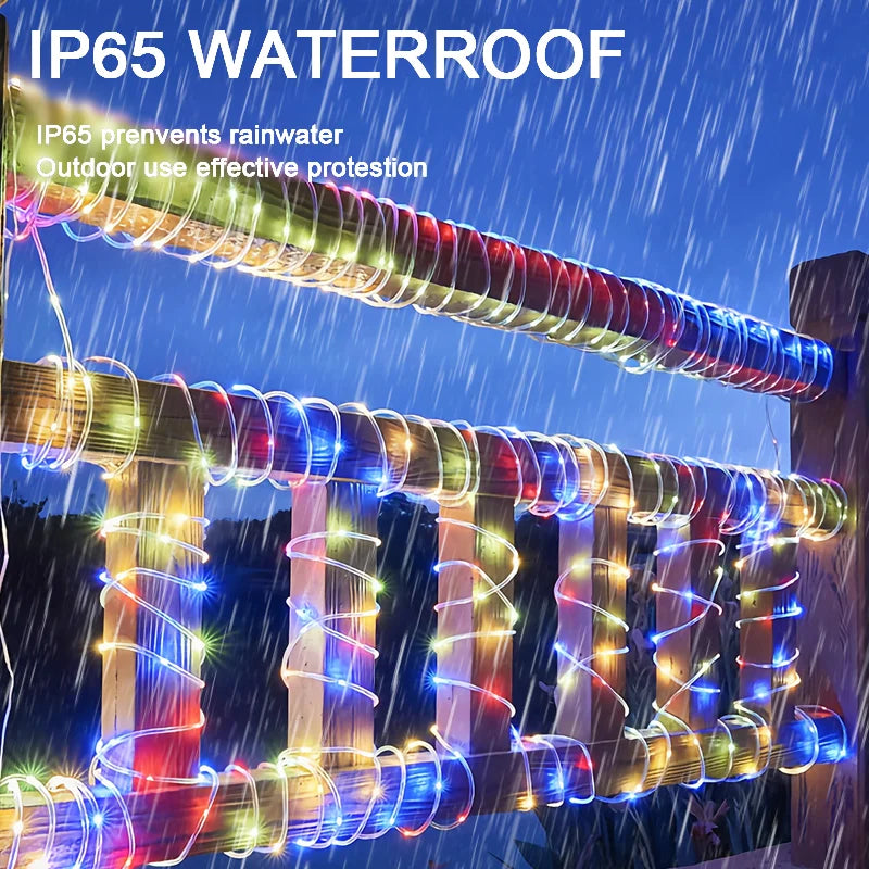 Outdoor Solar Rope Light Waterproof Garden Christmas Decoration 7m-32m
