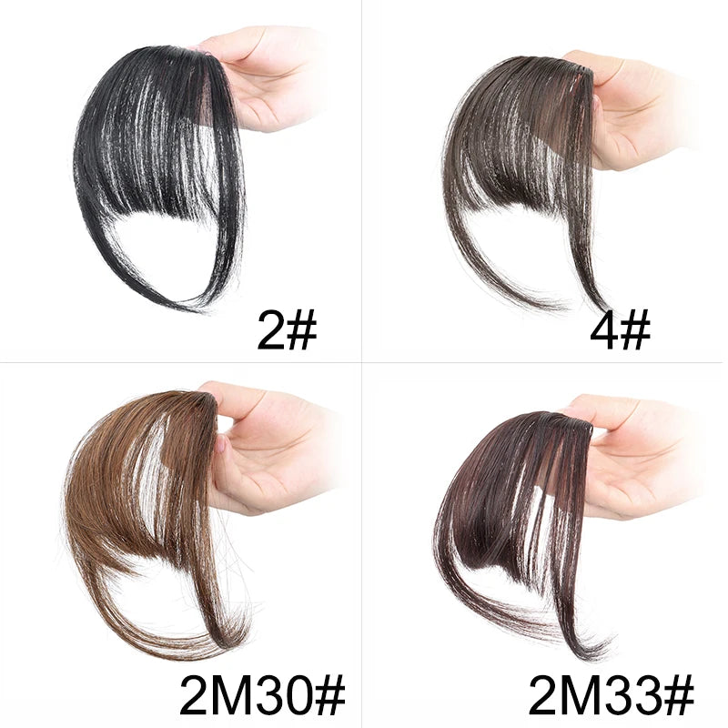 Invisible Air Bangs Hair Extension Front Fringes for Women - Black & Brown