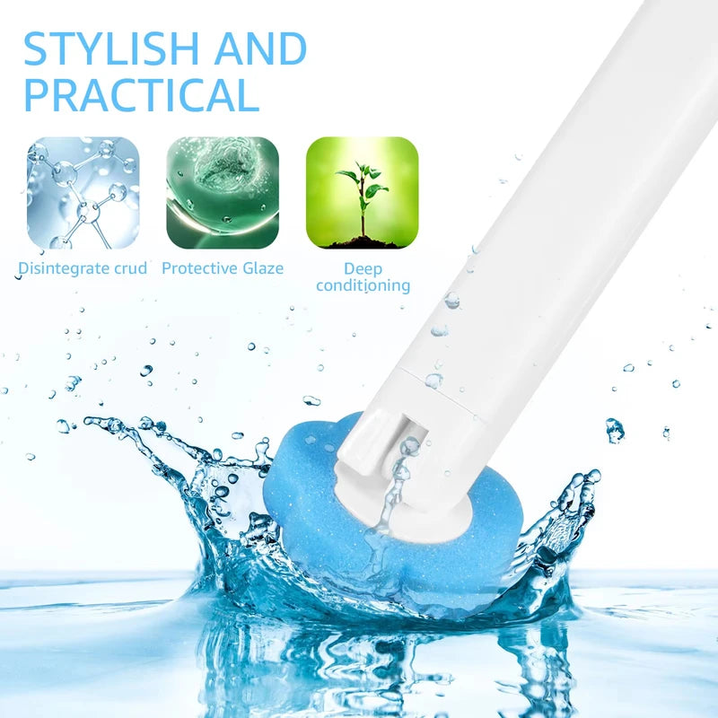 Disposable Toilet Brush Replacement Head Kit with Auto Lid Opener & Long Handle