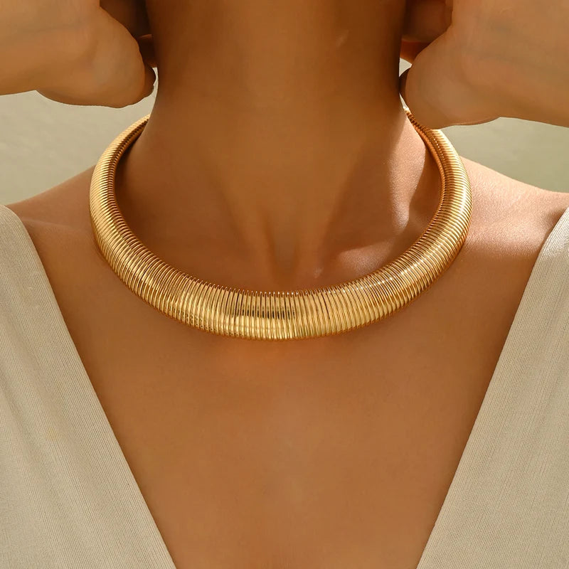 Heavy Metal Chunky Chain Necklace for Women & Men - Steampunk Vintage Thick Chain Jewelry