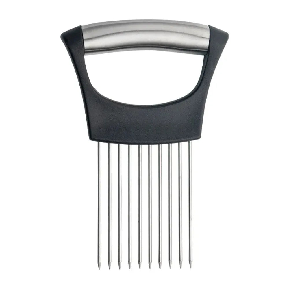 Stainless Steel Onion Cutter Holder Food Slicer Kitchen Gadget