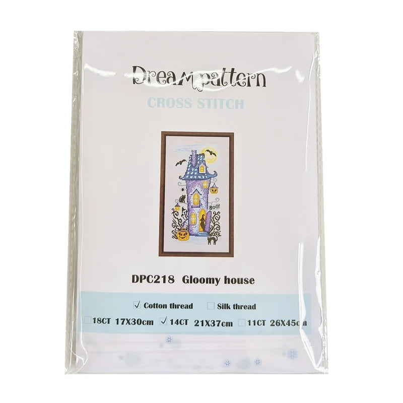 Halloween Cross Stitch Kit Ghost Pumpkin Cartoon Embroidery Set 14ct Canvas