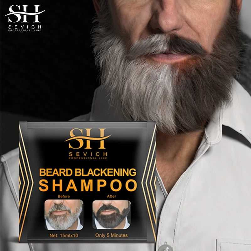 Black Beard Dye Cream - Natural, Fast Permanent Gray Hair Cover, Men’s Beard Coloring