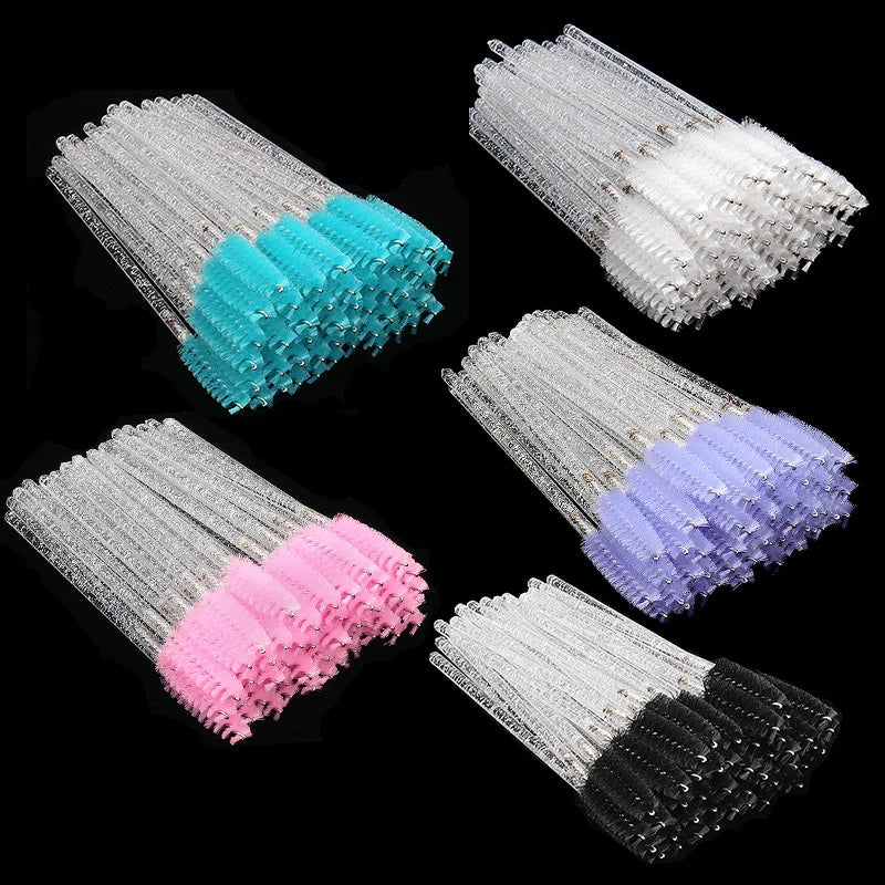 Disposable Eyelash Brush Comb 50Pcs Makeup Mascara Wands for Lash Extensions & Brows