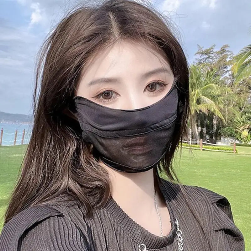 Breathable UV Protection Face Mask with Ice Silk Material for Women