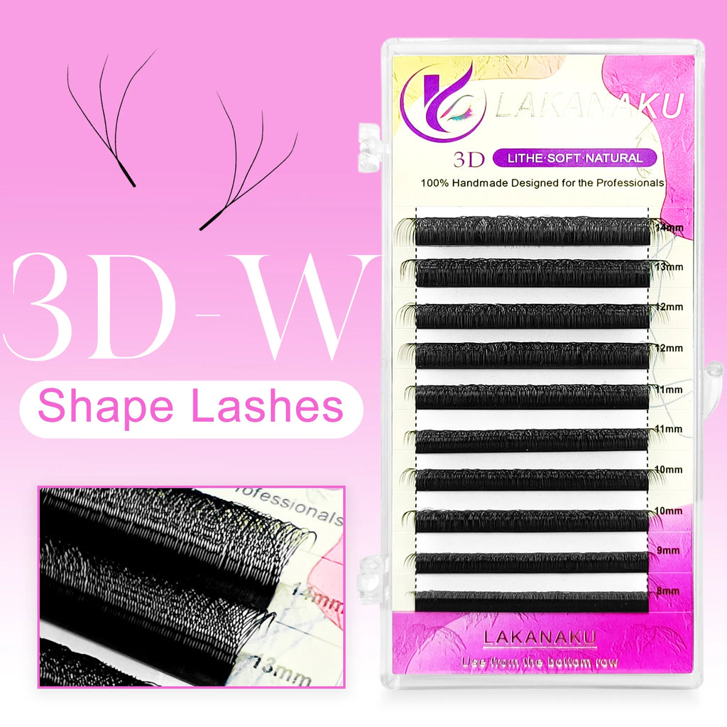 False Eyelash Extensions Volume Fans - Natural Soft Light W Style Bloom Lashes