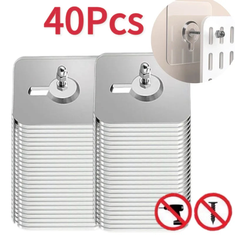 Self-Adhesive Wall Hooks 2-40 pcs Strong Sticky Mounting Racks for Home and Office