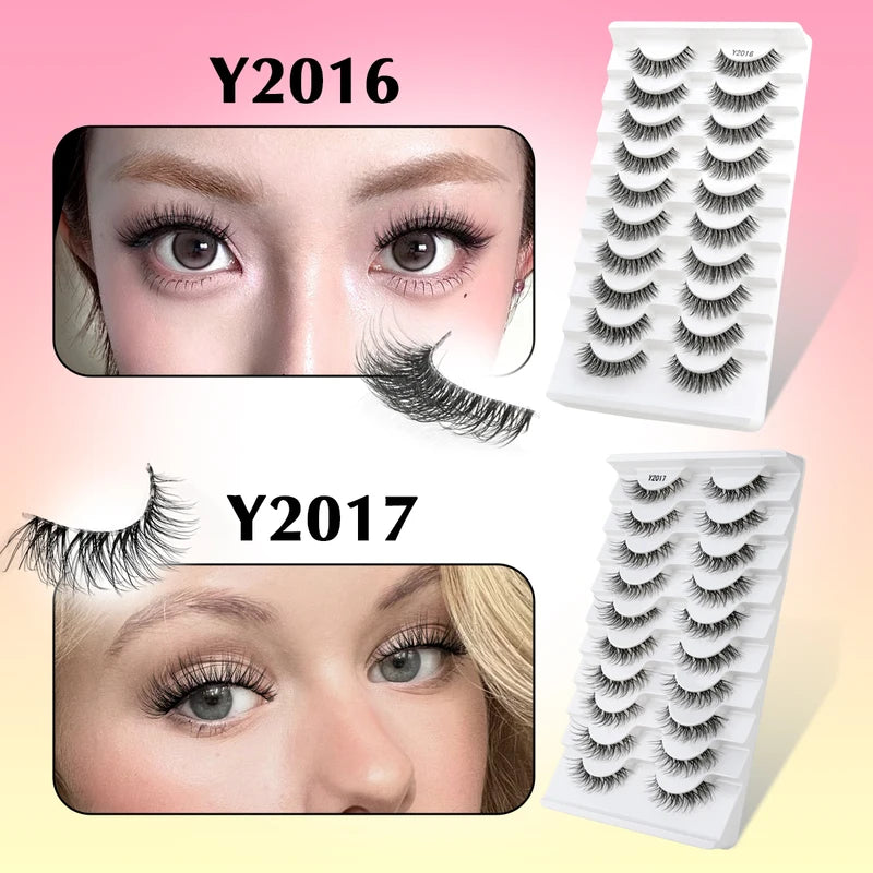False Eyelash Extensions 3D Mink Half Lashes Natural Cat Eye Makeup 3/10 Pairs