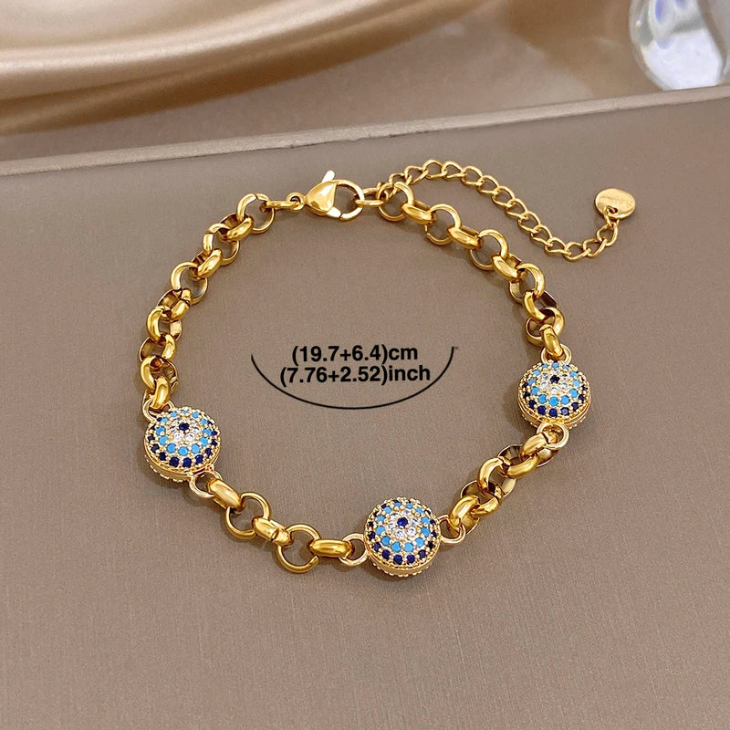 Trendy Rhinestone Inlaid Ball Bracelet for Women - Multiple Metal Colors