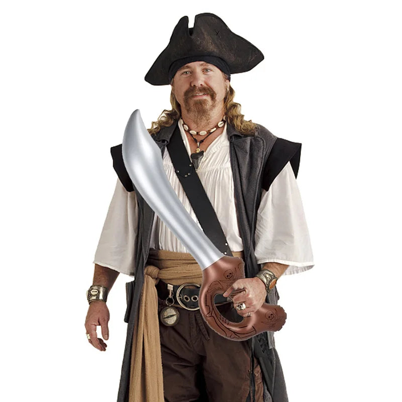 12 Pcs Inflatable Pirate Swords Toy Set for Parties Halloween Pool Play