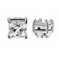 Magnetic Non Piercing Ear Stud Clip Earrings for Men Women - Zircon Round