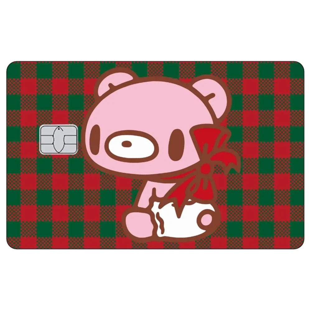 Cute Pink Bear Credit Card Skin Stickers for Visa JCB Mastercard IC Cards