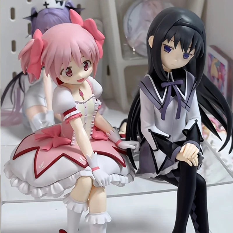 Anime Character Figurines Set - Madoka Kaname, Sayaka, Homura, Mami, Kyouko - PVC Collectible Figures, Multiple Colors