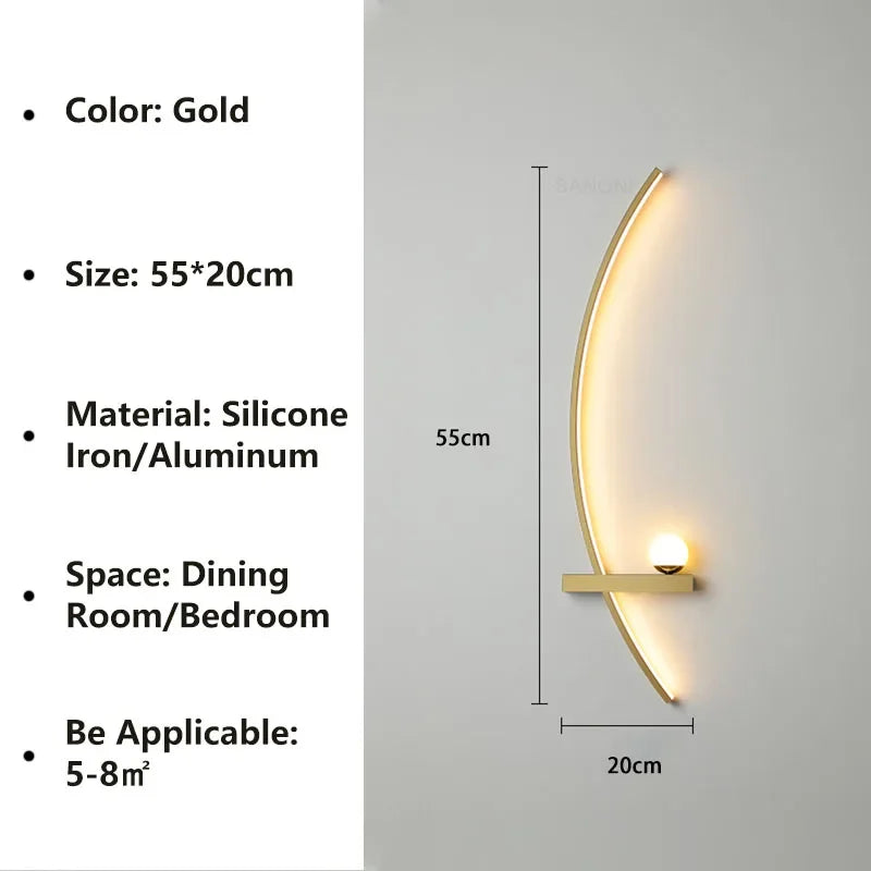 Nordic LED Wall Lamp Stripes Wall Sconce for Bedroom Living Room Study Home Decor