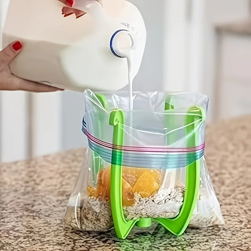 Heavy-Duty Plastic Bag Holder with Sturdy Base - Space-Saving Organizer for Kitchen, Pantry, Garage
