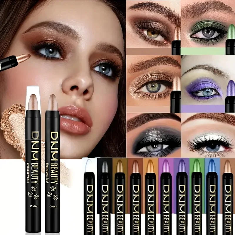 Pearlescent Waterproof Eyeshadow Sticks Set - Long-Lasting Glitter Eye Makeup