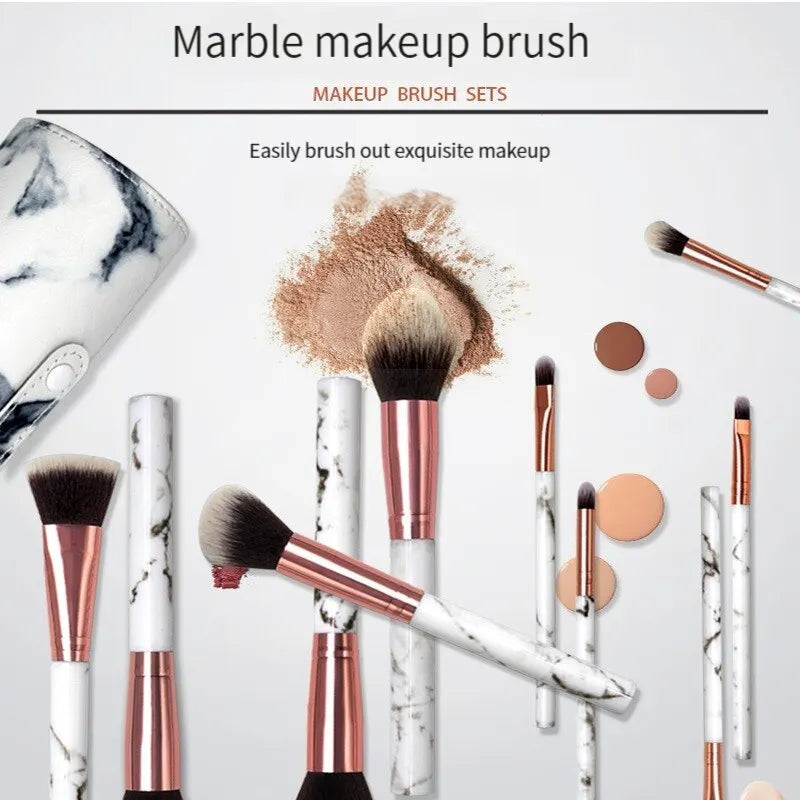 10pcs Makeup Brush Set Cosmetic Tools for Face & Eye Makeup - Beauty Kit