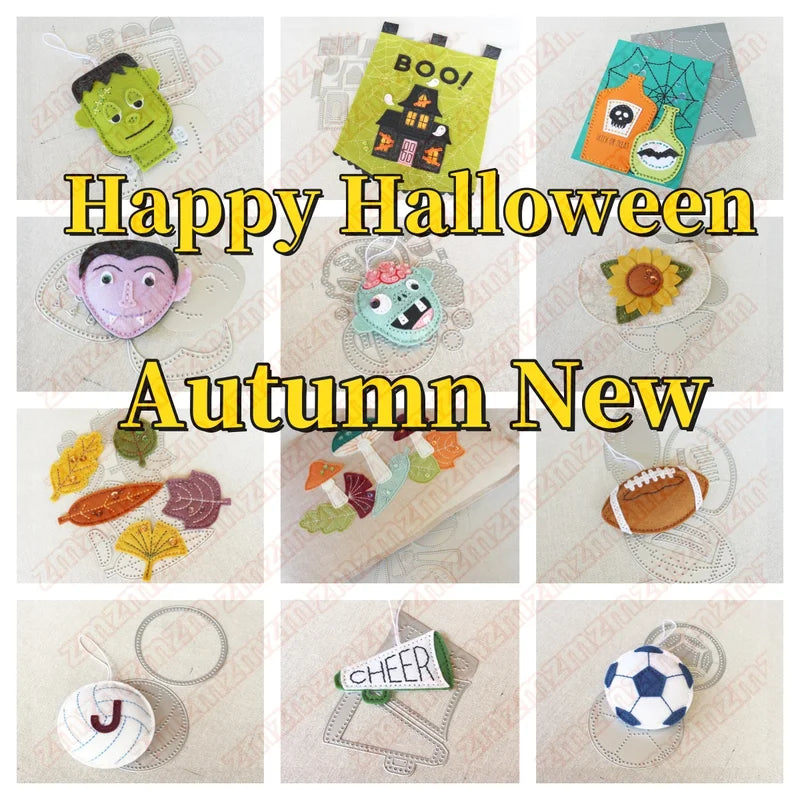 Halloween Ghost Autumn Leaves Felt Cutting Dies for DIY Card Scrapbook Craft Supplies