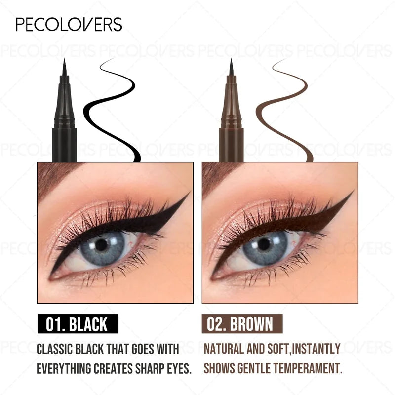 Liquid Eyeliner Pen Set - Waterproof, High Pigment, Easy Application for All Eye Shapes