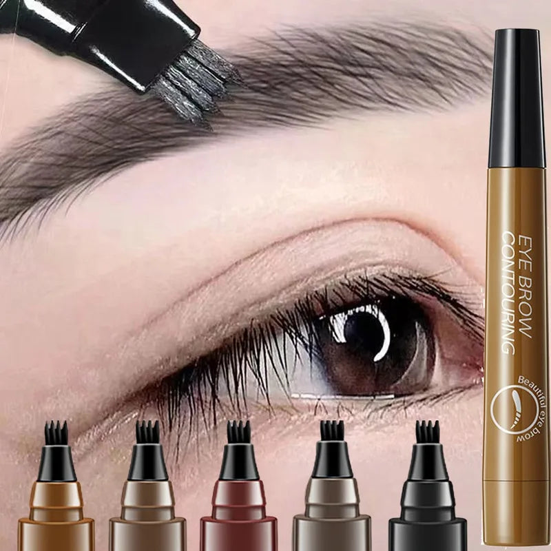 Waterproof Microblading Eyebrow Pen - Long Lasting Liquid Brow Pencil with 4-Point Tip