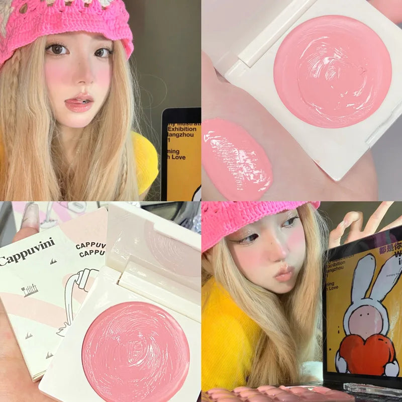 Matte Mousse Blush Face Makeup - Pore-Blurring, Long-Lasting, Waterproof, Natural Dewy Finish