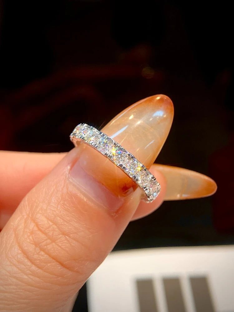 White Moissanite Ring for Women 925 Sterling Silver Fashion Jewelry