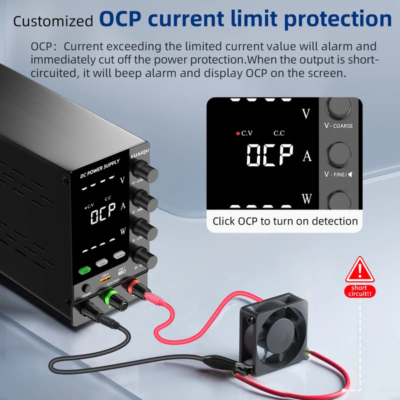 Adjustable DC Power Supply 30V-120V Lab Regulated Power Supply with OCP OVP Encoder