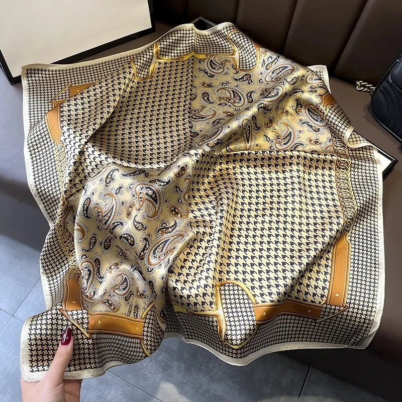 Luxury 100% Natural Silk Scarf for Women - Square Hair Wraps & Night Sleep Head Coverings