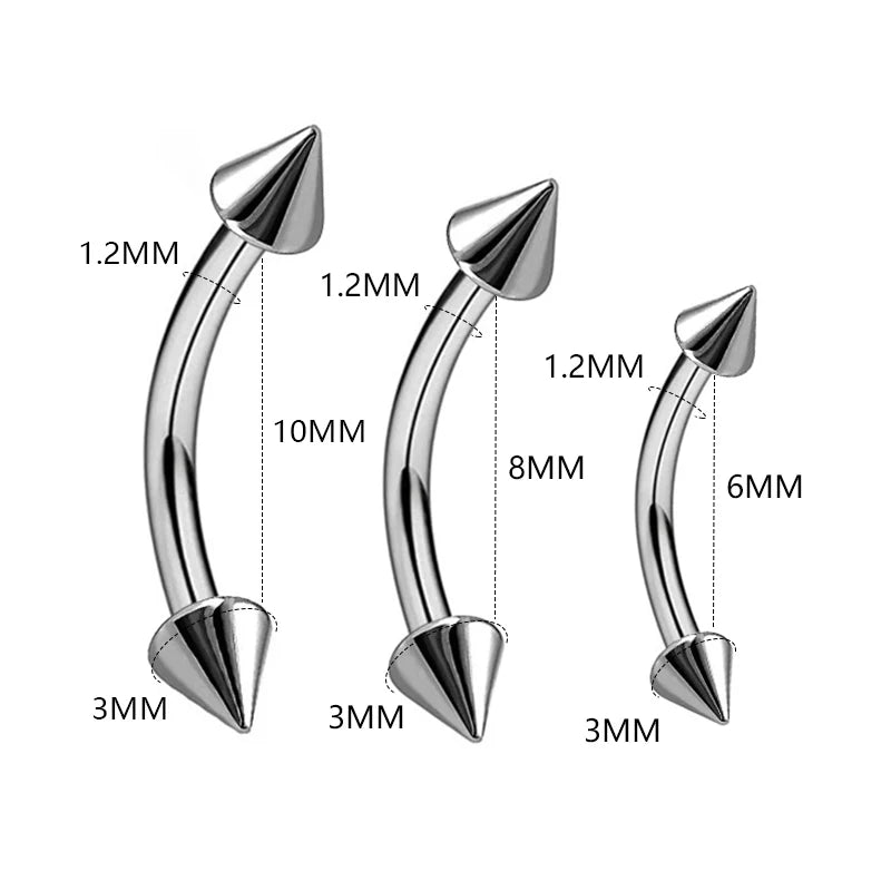 1/5Pcs Body Jewelry Set - Curved Lip, Eyebrow, Navel, Cartilage Piercing Rings
