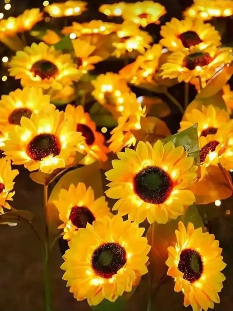 Solar Powered Sunflower Garden Light Outdoor Waterproof LED Ground Lamp