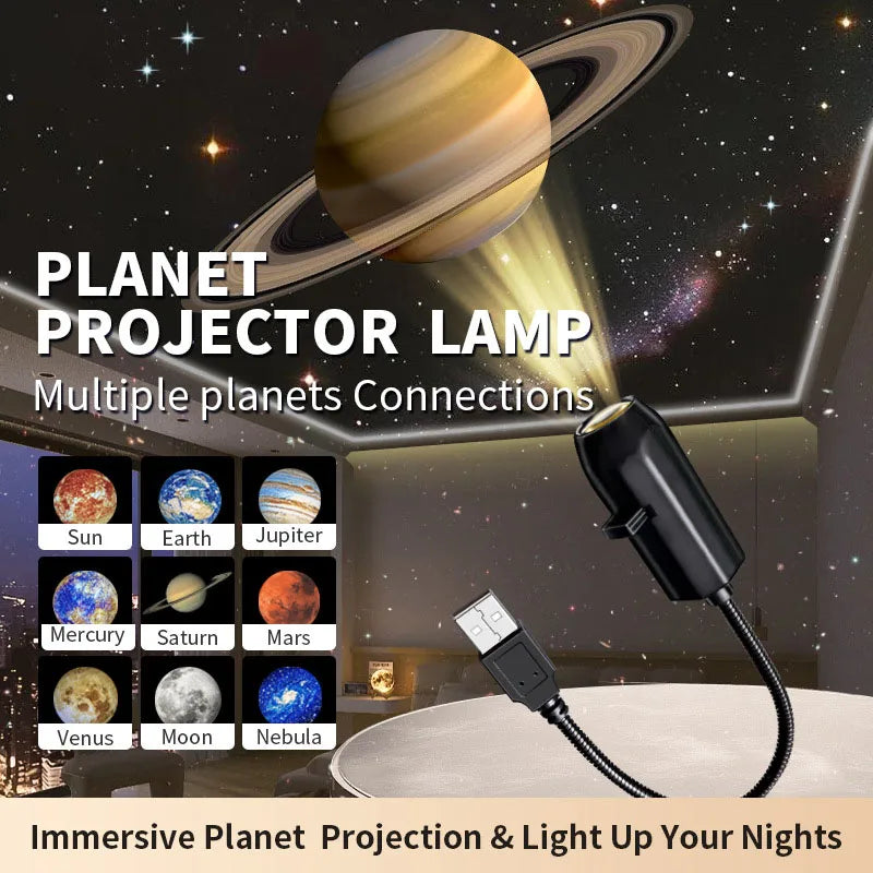 USB Projector Night Light for Wall & Ceiling Decor - Multi-Scene Rotatable Halloween & Christmas Lighting