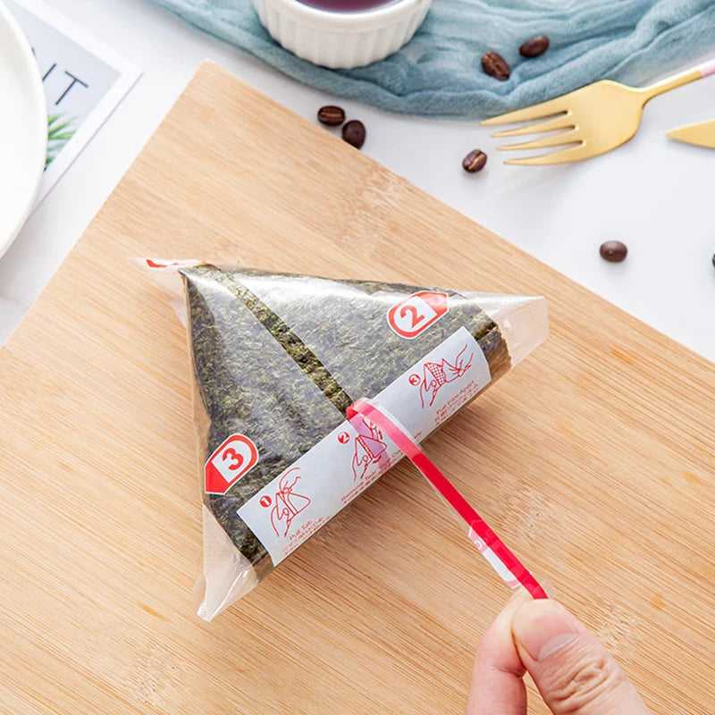 100Pcs Triangular Sushi Rice Ball Packaging Bags Eco-Friendly Plastic Gift Bags