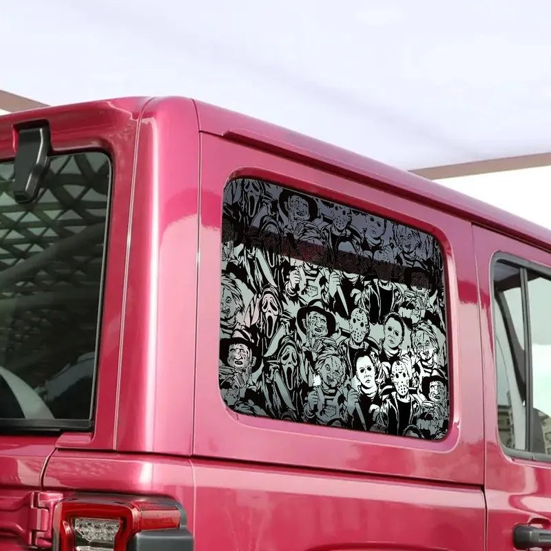 Halloween Horror Character Car Sticker UV Waterproof Window Decal for SUV & Sedan - Atmosphere Decoration
