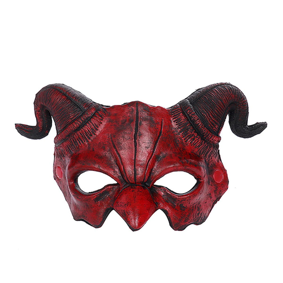 Realistic Sheep-Horned Devil Mask for Halloween Costume Cosplay - Half Face Design