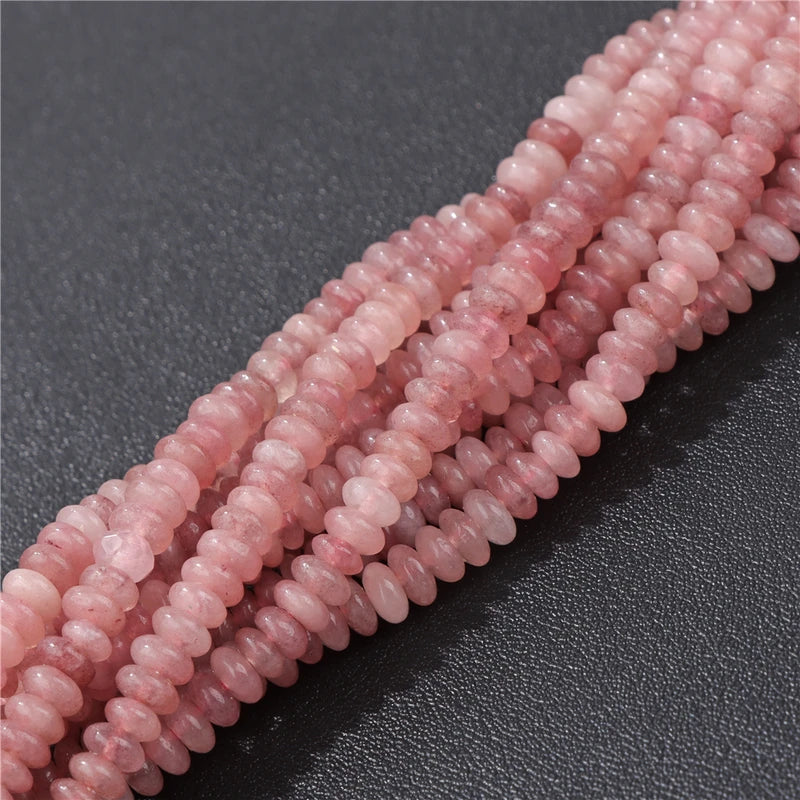 Natural Flat Round Beads for Jewelry Making - Abacus Jasper & Quartz Gems, 2mm