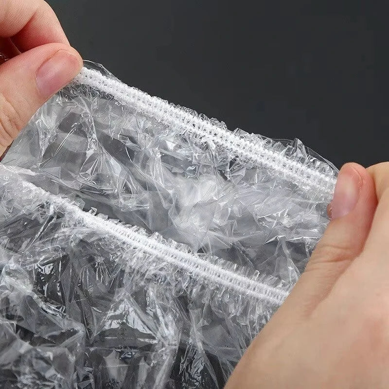 Disposable Food Covers 100PCS Elastic Plastic Wraps for Food Preservation