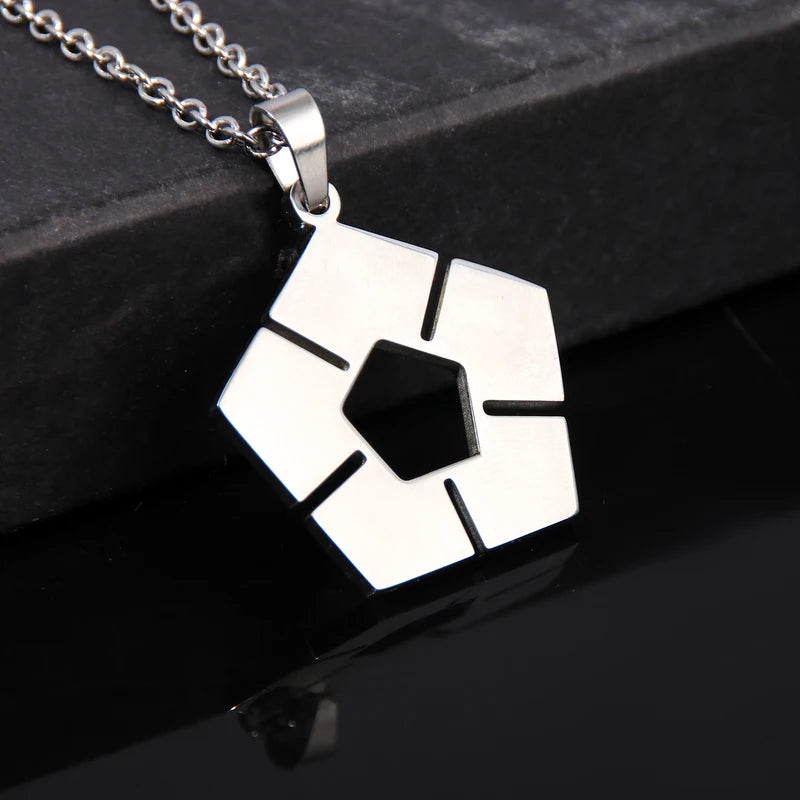 Anime Blue Lock Pendant Necklace Women Soccer Sign Jewelry Silver Chain