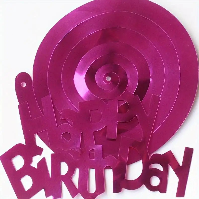 6-Piece Birthday Party Spiral Hanging Decorations PVC Garland Set for Venue Decor