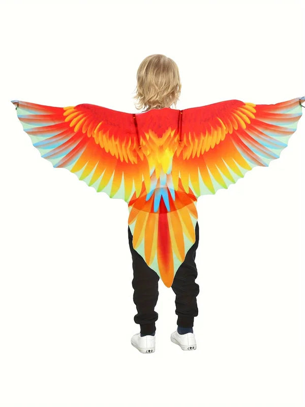 Kids Bird Costume Cloak Set with Parrot Wings & Mask for Halloween & Parties