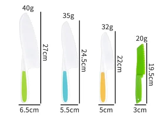 Kids Cooking Cutter Set - Toddler Plastic Knife & Peeler Kitchen Accessories