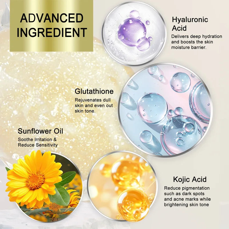 Whitening Serum for Face and Body with Hyaluronic Acid & Sunflower Oil - Anti Dark Spots, Brightening, 150ml