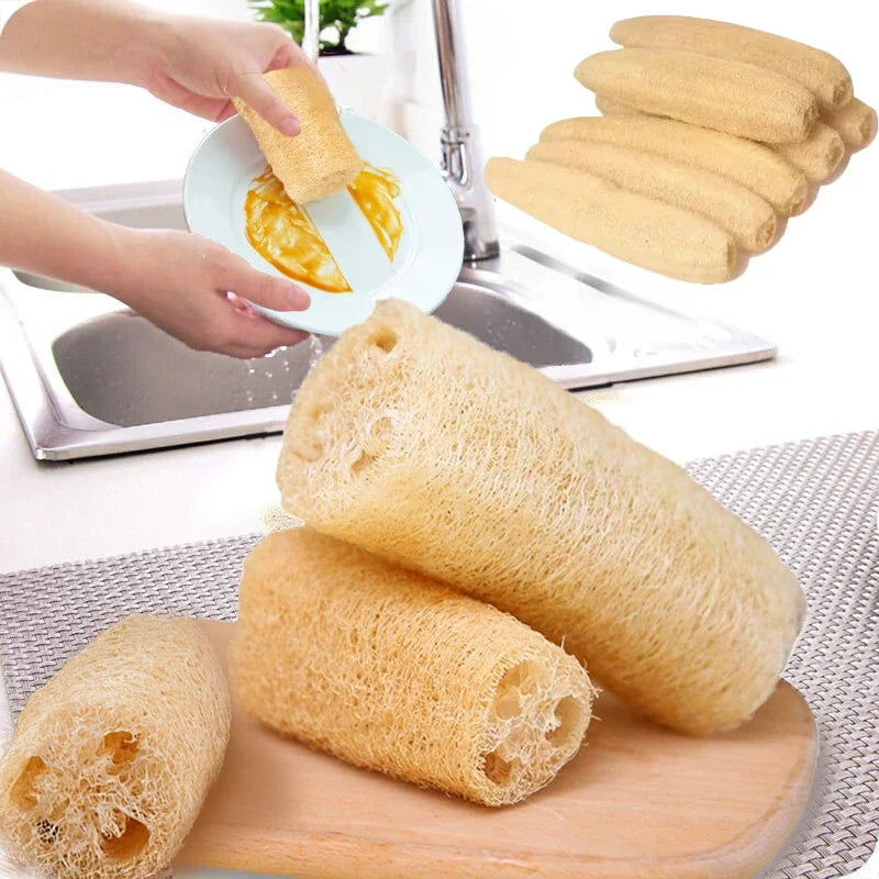 Natural Loofah Exfoliating Body Sponge with Rope for Skin Care Spa Shower