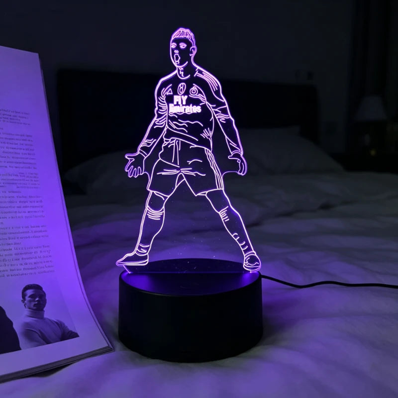 Footballer Lionel Messi 3D Acrylic Night Light with 7 Color Gradient & Dimmable Lighting