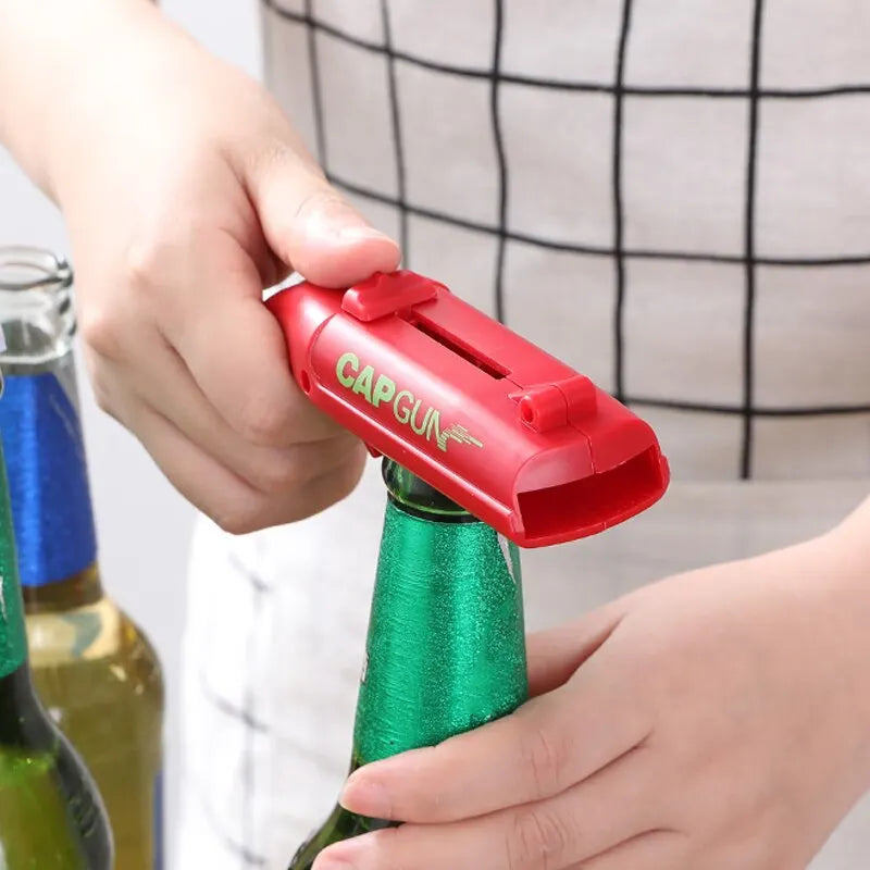 Portable Stainless Steel Bottle Opener with Launch Spring - Bar & Kitchen Tool