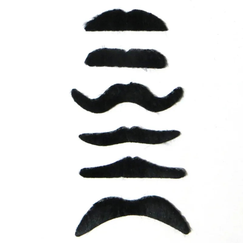 6PCS Fake Beard Set for Costume Party Halloween Moustache Accessories