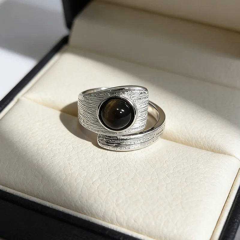 925 Sterling Silver Ring for Women Minimalist Big Stone Jewelry Gift