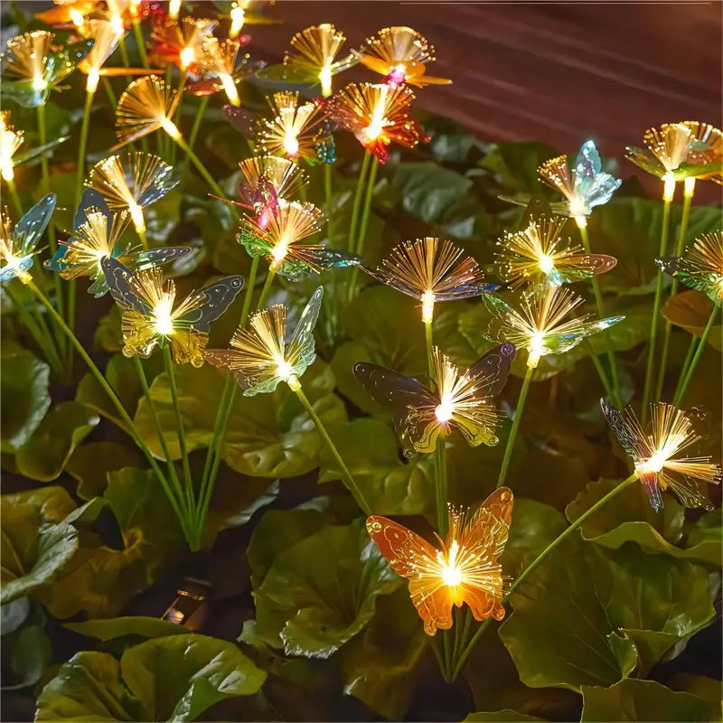 Solar Butterfly Garden Lights Outdoor Waterproof Stake Lights for Yard Pathway Patio - 6 LED