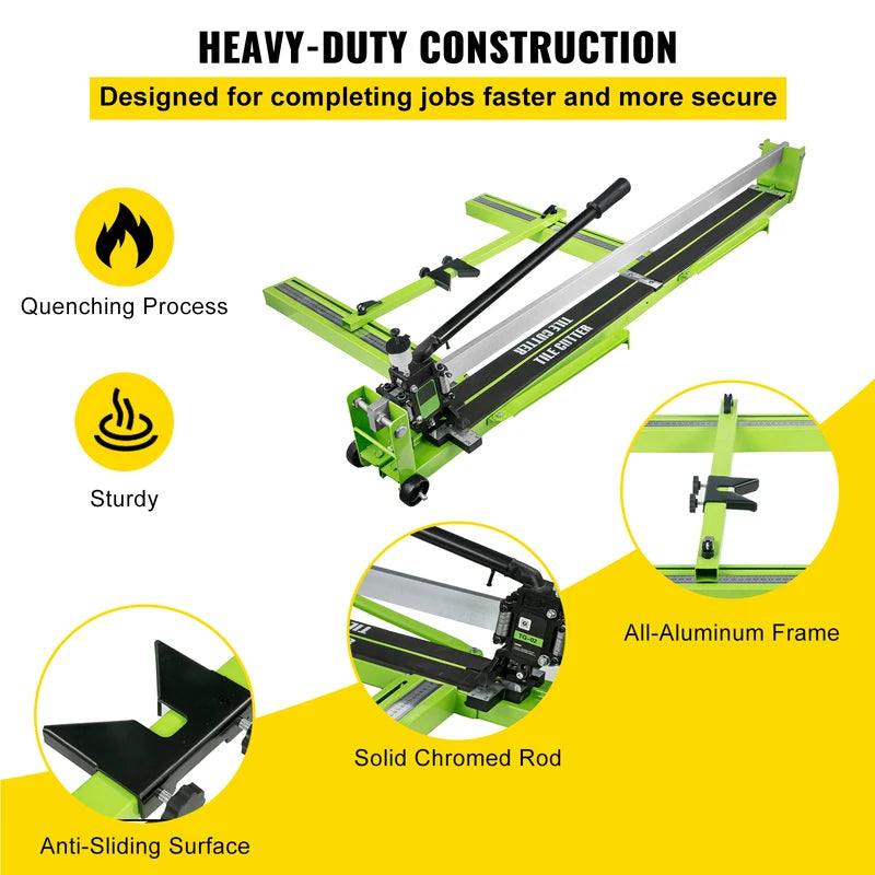 Manual Tile Cutter Infrared Laser Positioning 47-Inch Heavy Duty Ceramic & Porcelain